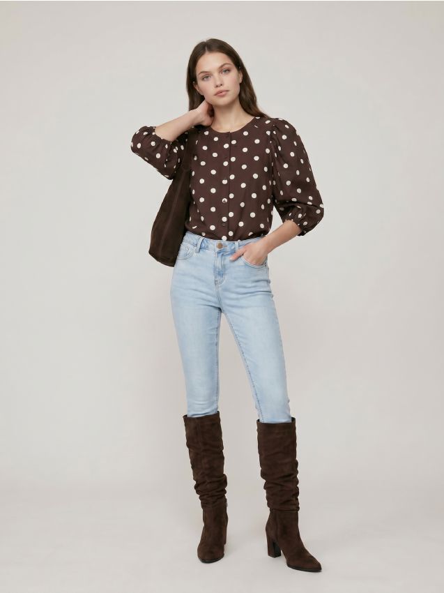 Sinsay - Blugi skinny cu talie înaltă și amestec de vâscoză - albastru