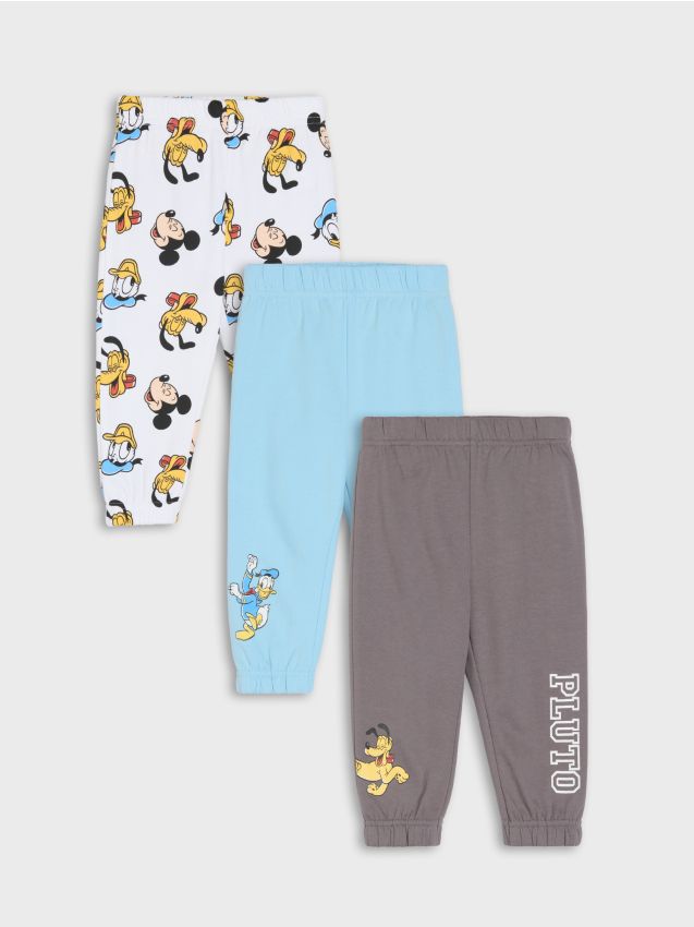 Sinsay - Pantaloni din bumbac jogger Disney 3 pack - light blue