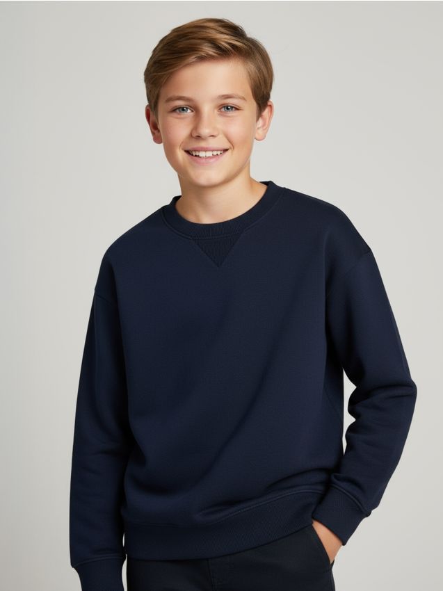 Sinsay - Mikina s okrúhlym výstrihom - tmavomodrá