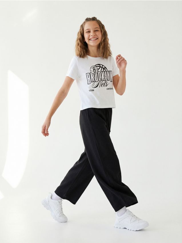 Sinsay - Tricou din bumbac cu imprimeu Brooklyn NBA - alb