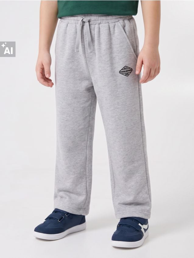 Sinsay - Pantaloni de trening straight leg - gri-neutru
