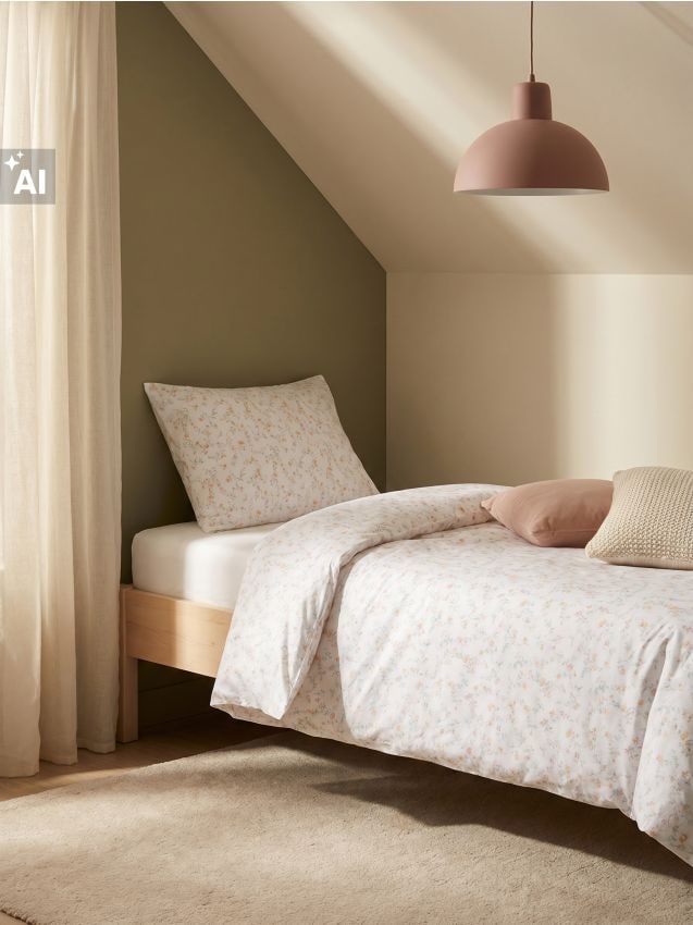 Sinsay - Set de lenjerie de pat cu motiv floral - multicolor