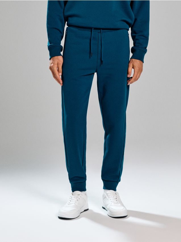 Sinsay - Pantaloni regular fit - albastru-verzui