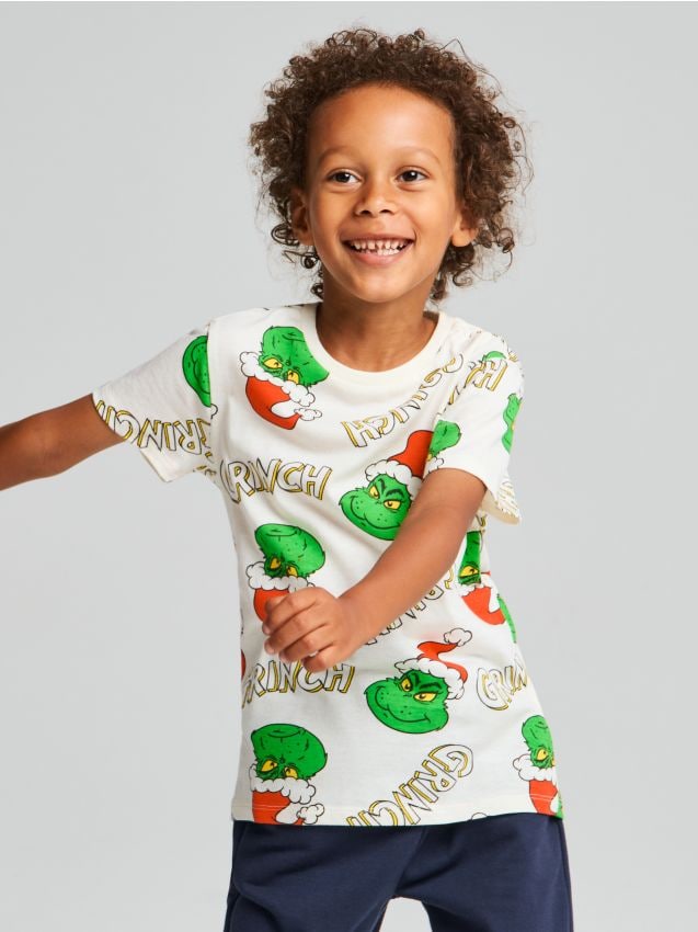 Sinsay - Tricou din bumbac Grinch - crem