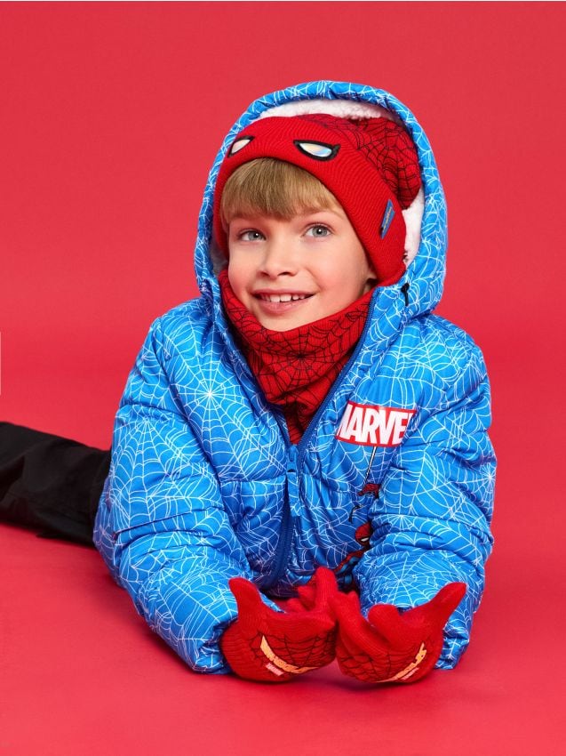 Sinsay - Set: Čiapka, nákrčník a rukavice Spider-Man - červená