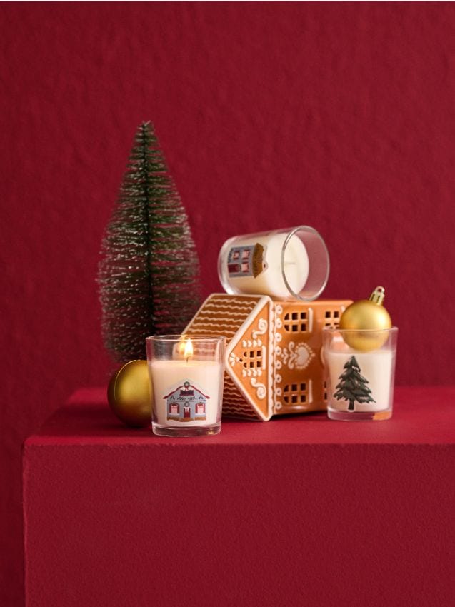 Sinsay - Sada troch vianočných vonných sviečok - červená