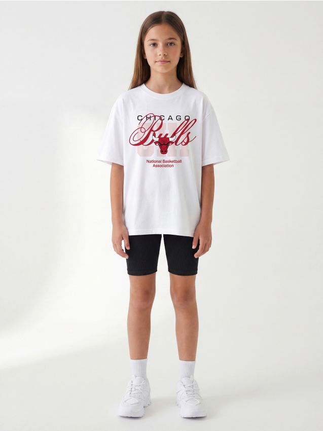 Sinsay - Tricou din bumbac cu imprimeu Chicago Bulls NBA - alb