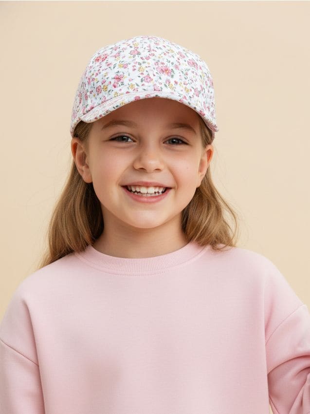 Sinsay - Șapcă din bumbac cu cozoroc și motiv floral - multicolor