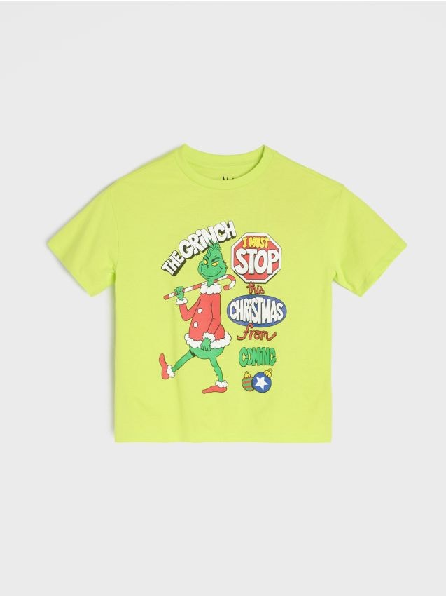 Sinsay - Tričko Grinch - žlto-zelená