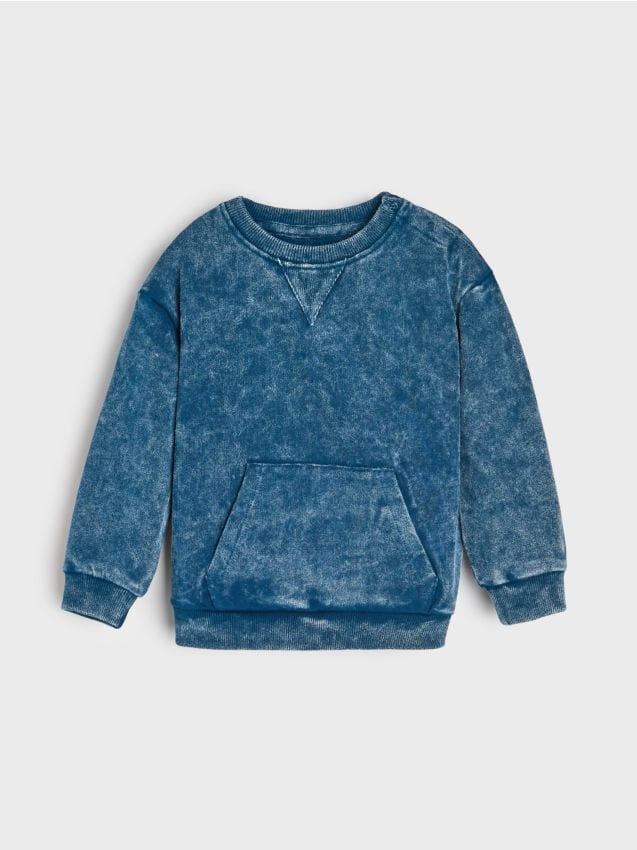 Sinsay - Mikina s opraným efektom - tmavomodrá