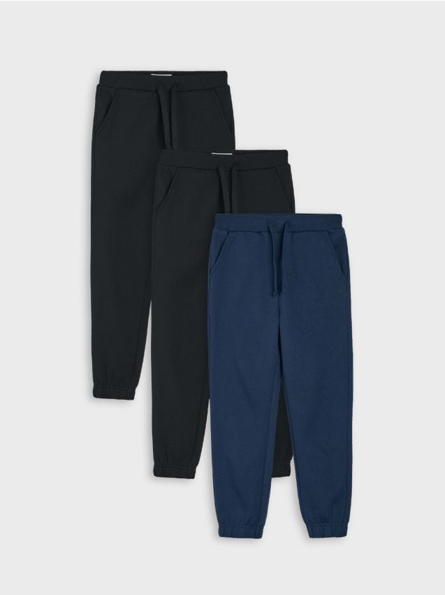 Sinsay - Set de 3 perechi de pantaloni sport jogger - bleumarin