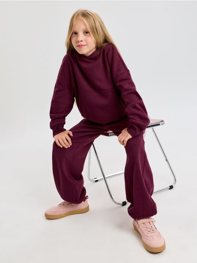 Pantaloni jogger in felpa - maroon