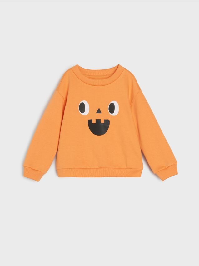 Sinsay - Hanorac cu motiv halloween - oranj-mandarină