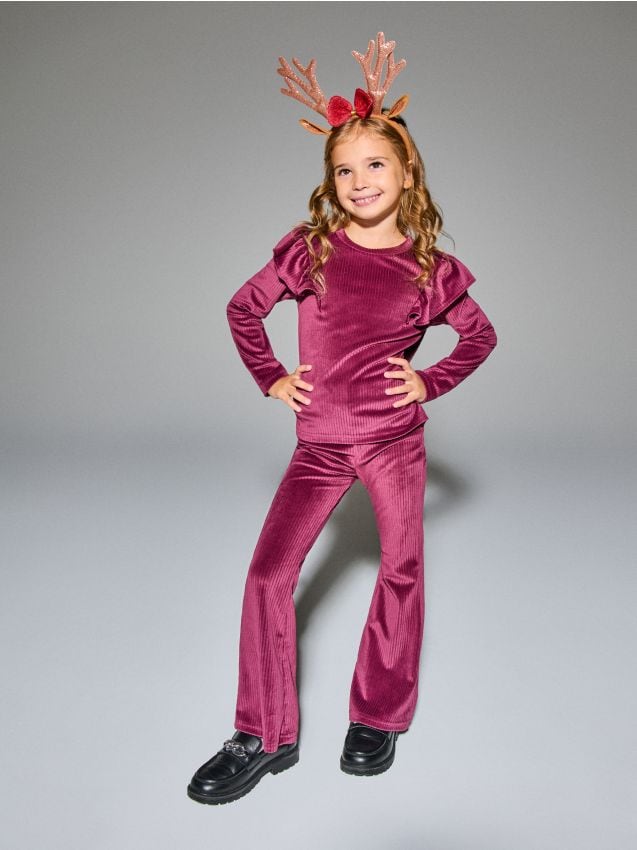 Sinsay Sinsay - Σετ με μπλούζα και παντελόνι - burgundy