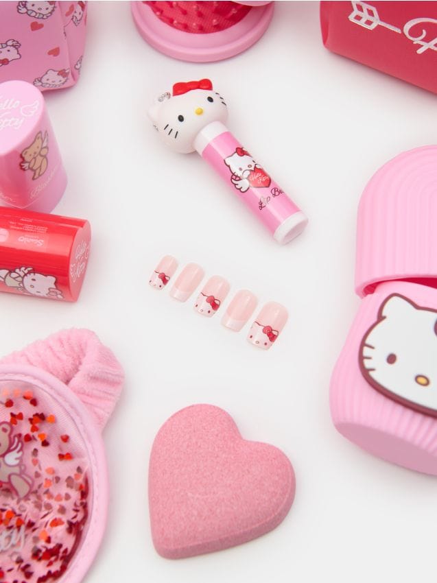 Sinsay - Unghii false pătrate Hello Kitty - roz-pastel