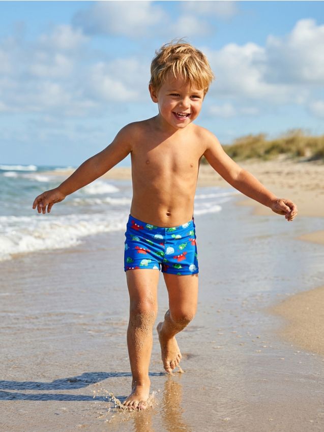 Sinsay - Șorturi de baie cu motiv de animale - albastru-cobalt