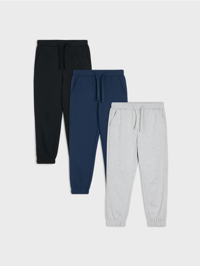 Sinsay - Set de 3 perechi de pantaloni sport jogger - negru