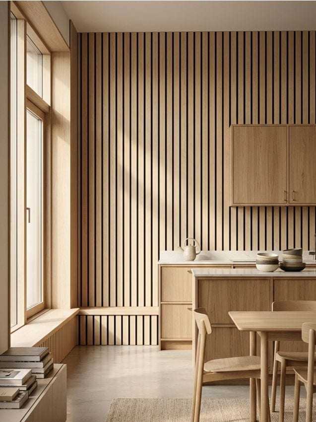 Sinsay - Set de panouri de perete cu imitație de lemn 4 pack - nude