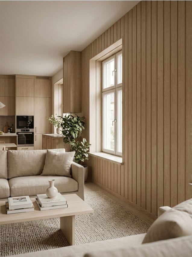 Sinsay - Set de panouri de perete cu imitație de lemn 4 pack - bej