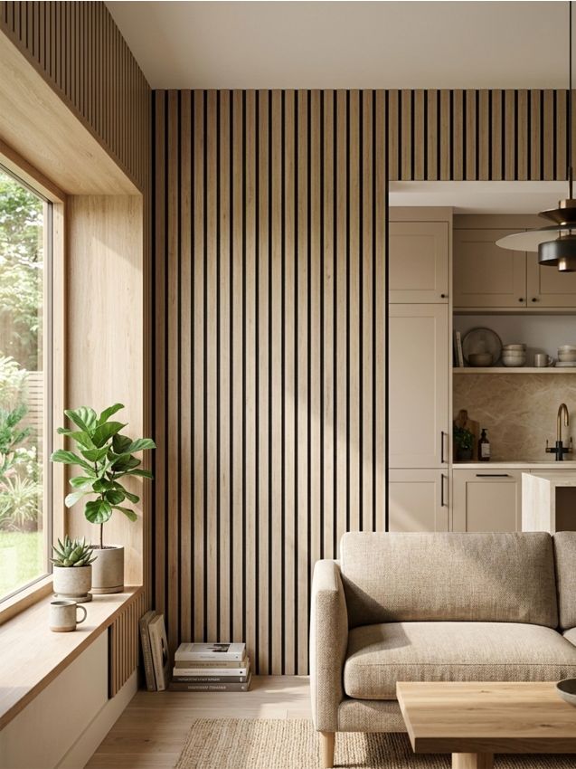 Sinsay - Set de panouri de perete cu imitație de lemn 4 pack - bej