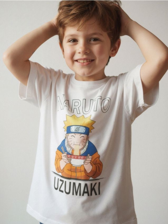 Sinsay - Tricou cu mânecă scurtă Naruto - alb