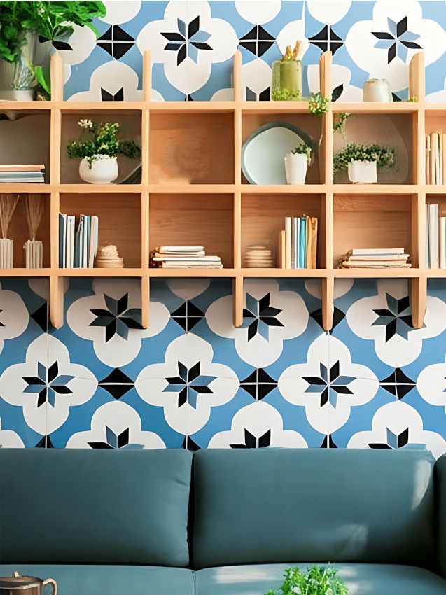 Sinsay - Samolepiace dlaždice, sada 4 kusov - tyrkysová