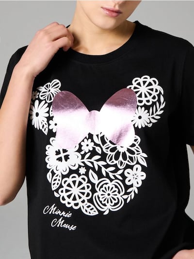 Памучна маица со принт Minnie Mouse