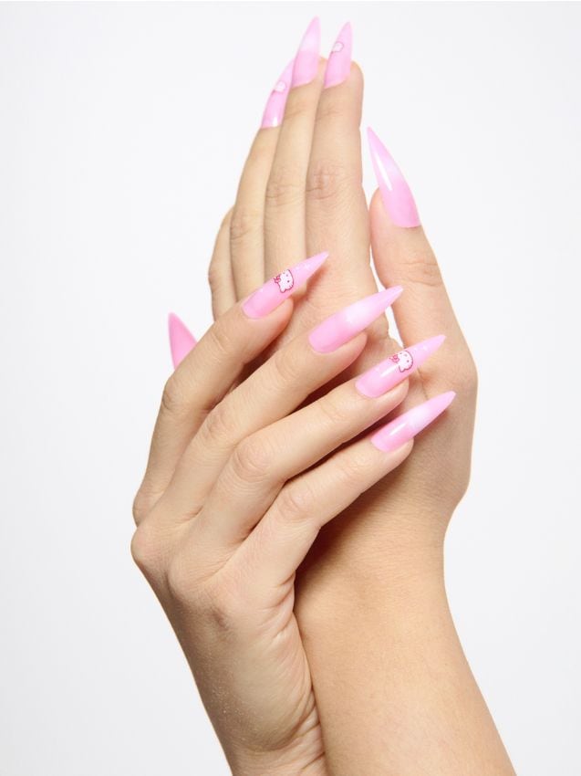 Sinsay - Unghii false în formă de migdale Hello Kitty - roz
