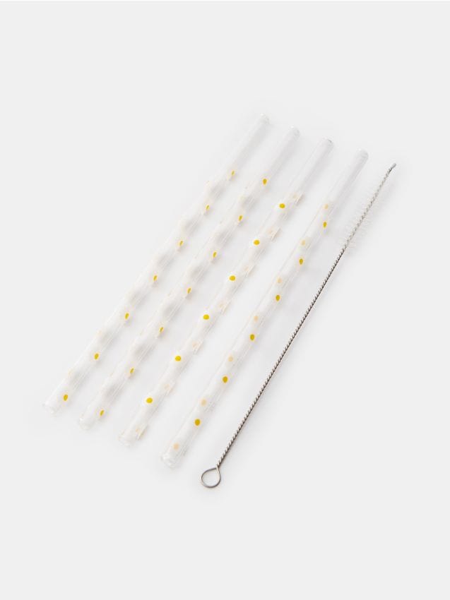 Sinsay - Set de paie cu perie de curățat - alb