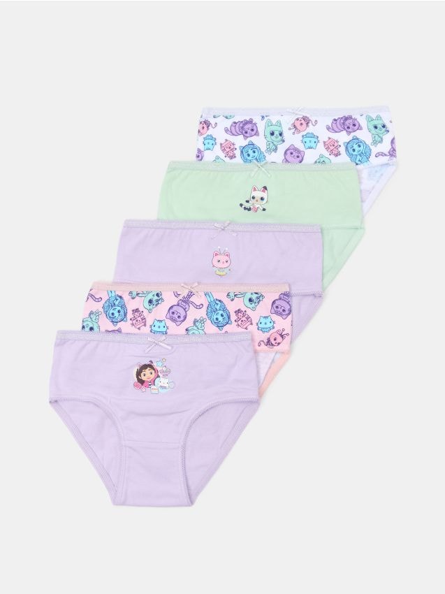 Sinsay - Chiloți clasici din bumbac cu fir metalizat – pachet de 5 bucăți Gabbys Dollhouse - lavand