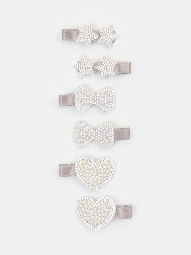Sinsay - Set de agrafe de păr cu zirconii 6 pack - multicolor