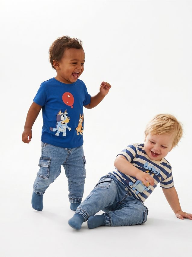 Sinsay - Set de tricouri cu imprimeu Bluey 2 pack - crem