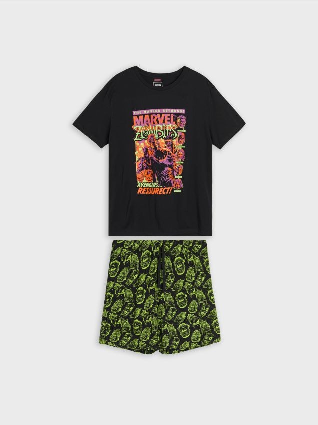 Sinsay - Bavlnená dvojdielna pyžama s potlačou Marvel Kawaii Art Collection - viacfarebná