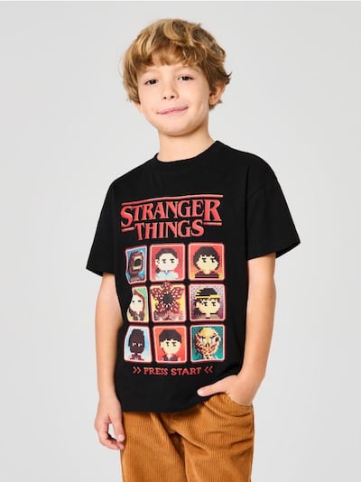 Bavlněná košilka s potiskem Stranger Things