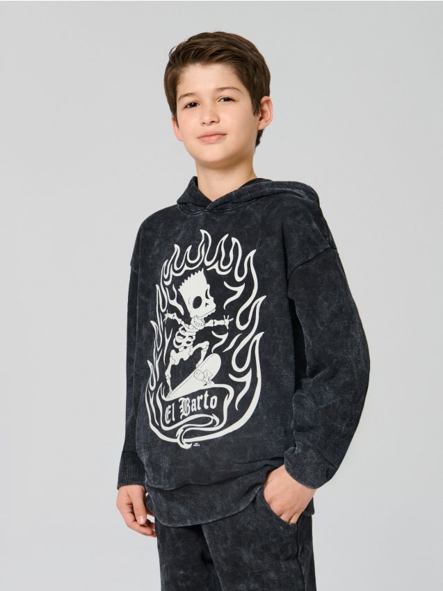 Sinsay - Mikina s kapucňou Simpsons - čierna