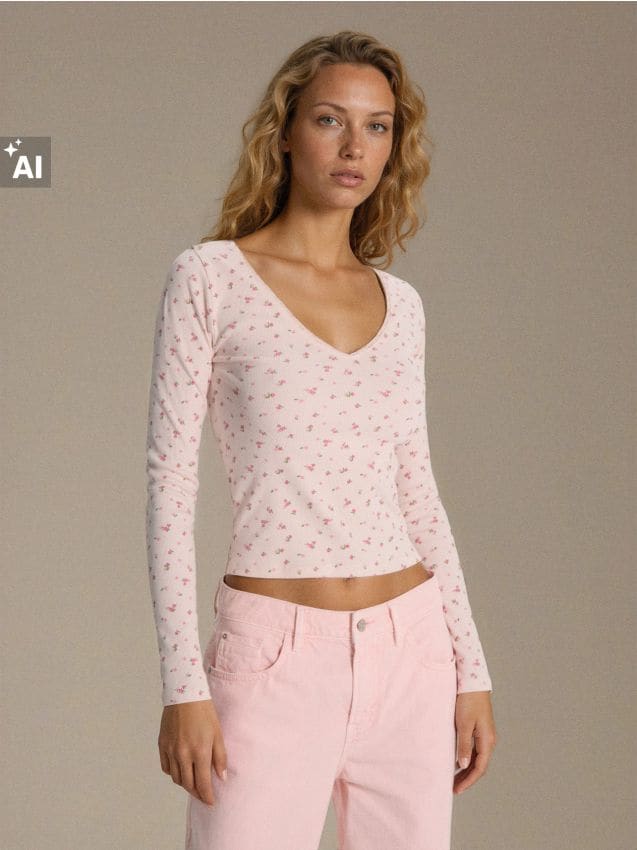 Sinsay - Bluză din bumbac cu imprimeu floral - multicolor