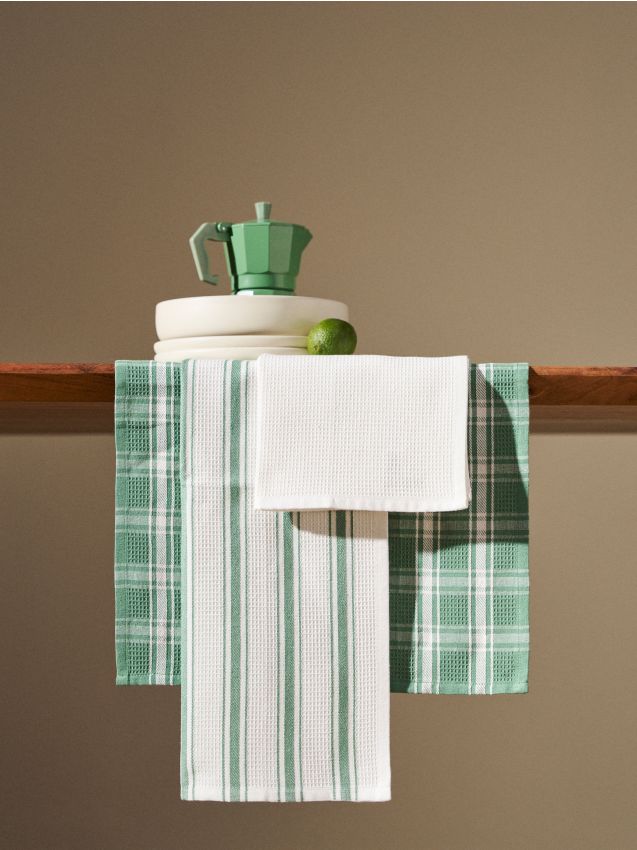 Sinsay - Prosoape de bucătărie, 3 bucăți - verde