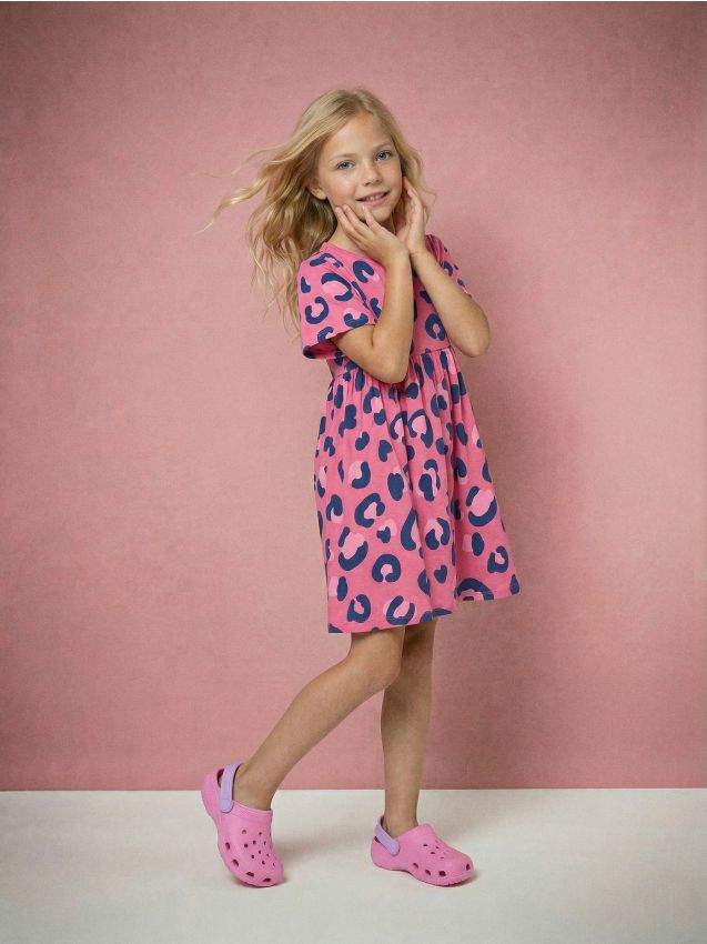 Sinsay - Rochie tip hanorac din bumbac cu imprimeu leopard - multicolor
