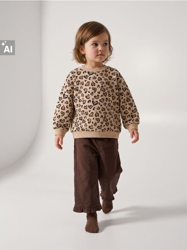 Sinsay - Bluză din bumbac cu imprimeu leopard - bej