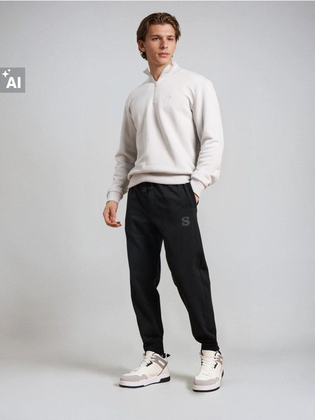 Sinsay - Pantaloni jogger - negru