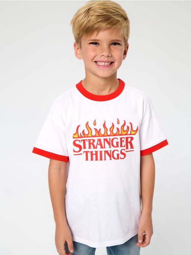 Sinsay - Tricou cu imprimeu Stranger Things - alb