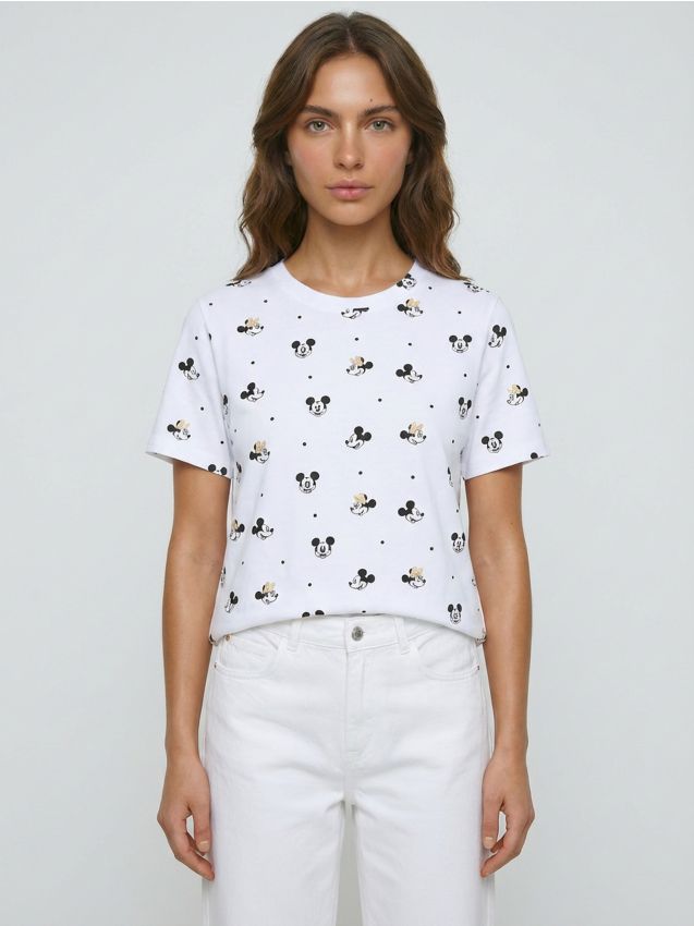 Sinsay - Tricou din bumbac cu model Minnie and Mickey - multicolor