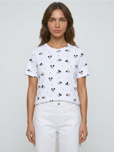 Bombažna majica s potiskom Minnie and Mickey