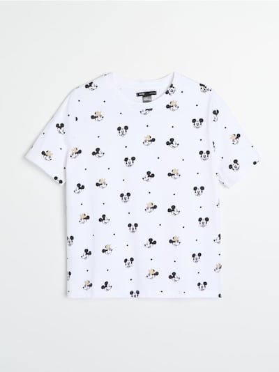 Pildiga puuvillane T-särk Minnie and Mickey