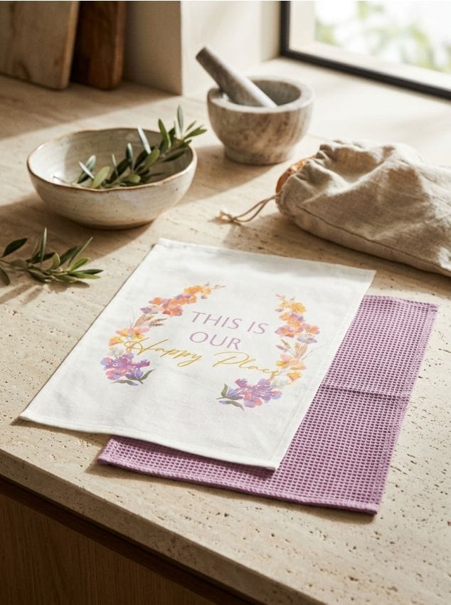 Sinsay - Prosoape de bucătărie cu motiv de primăvară 2 pack - lavand