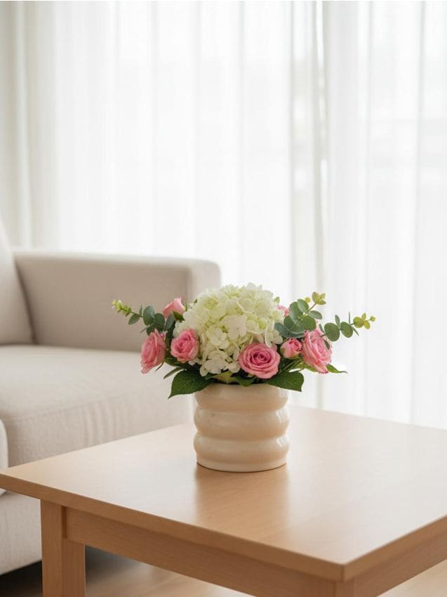 Sinsay - Ghiveci ceramic cu formă ondulată - bej