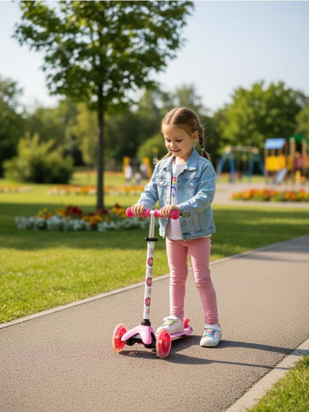 Sinsay - Trotinetă cu trei roți cu model floral - roz