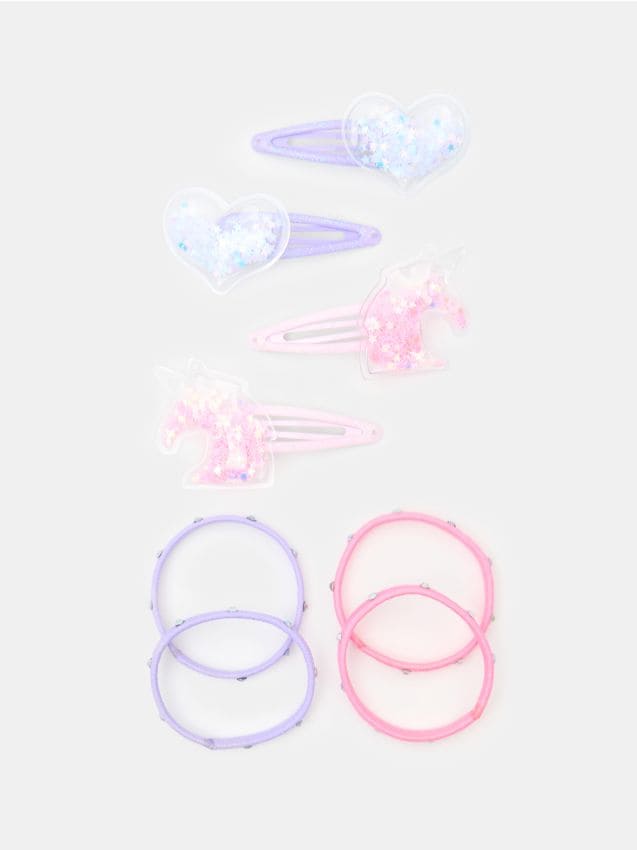 Sinsay - Set elastice și agrafe de păr 8 pack - multicolor