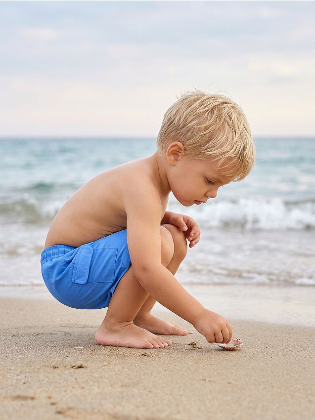 Sinsay - Șorturi de baie uni - albastru-violet