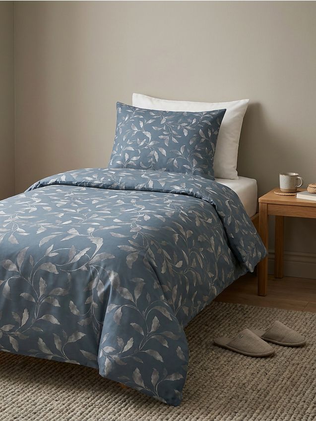 Sinsay - Set de lenjerie de pat din bumbac cu motiv vegetal - gri-neutru